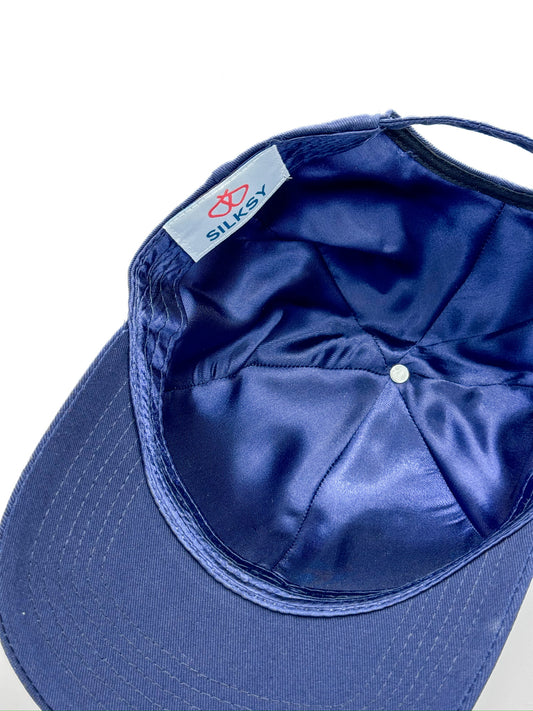 Satin-Lined Navy Blue Baseball Cap