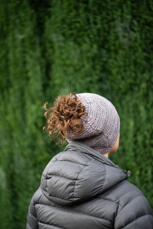 Satin-Lined Ponytail Beanie