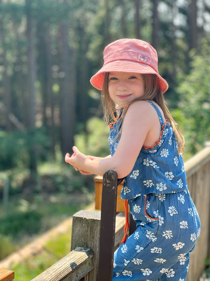 Satin-Lined Kids Pink Bucket Hat