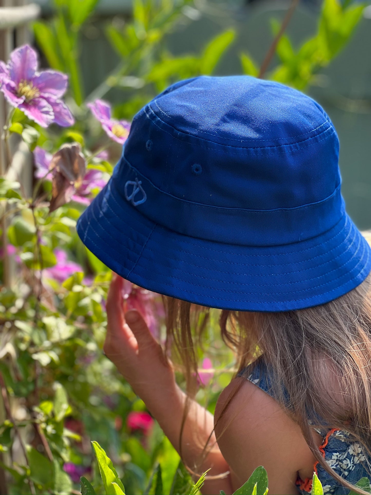 Satin-Lined Kids Blue Bucket Hat