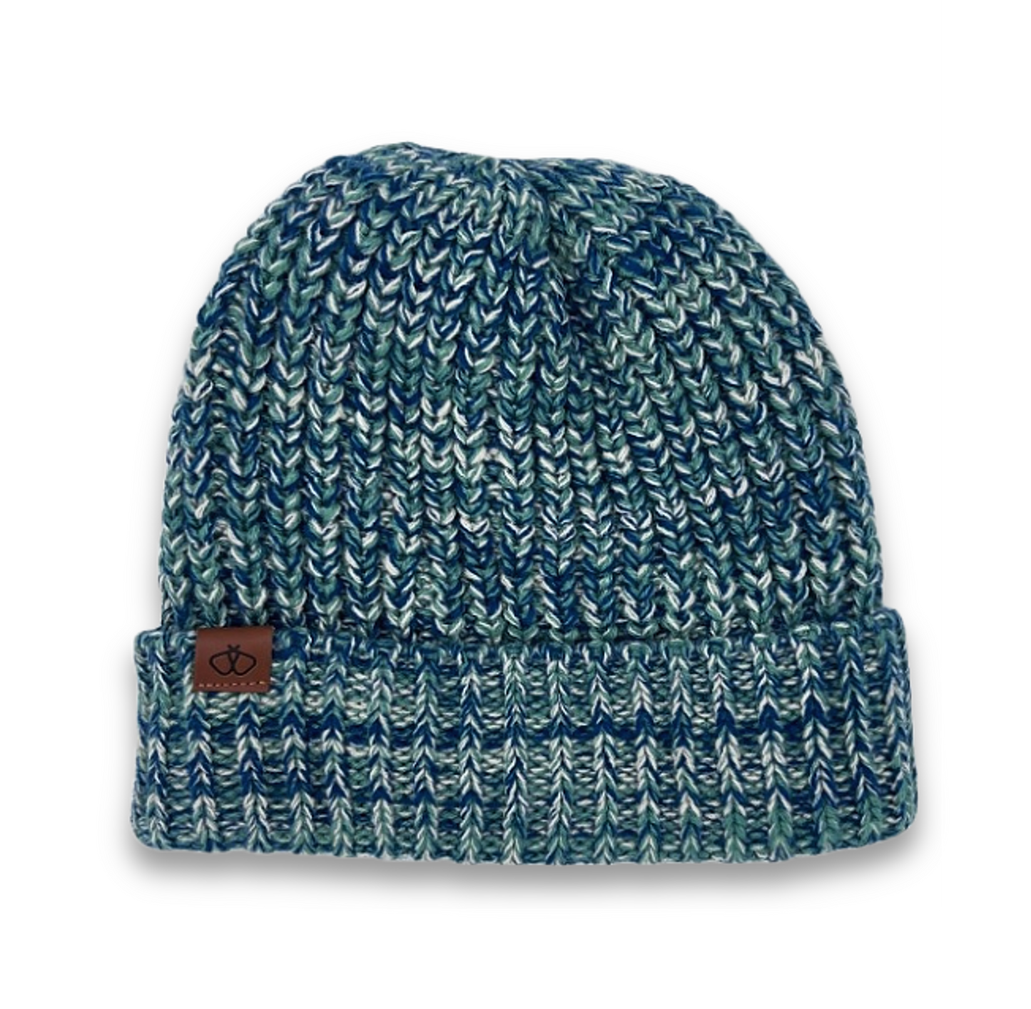 Satin-Lined Blue and Green Beanie