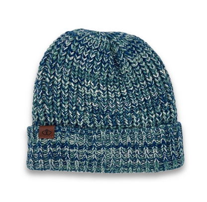 Satin-Lined Blue and Green Beanie