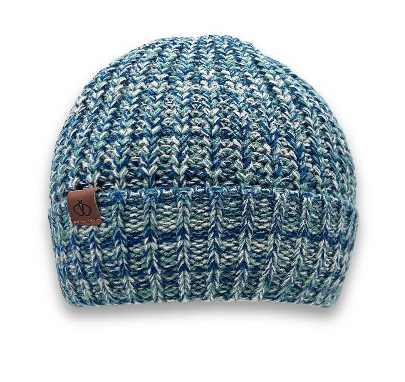 Satin-Lined Blue and Green Beanie