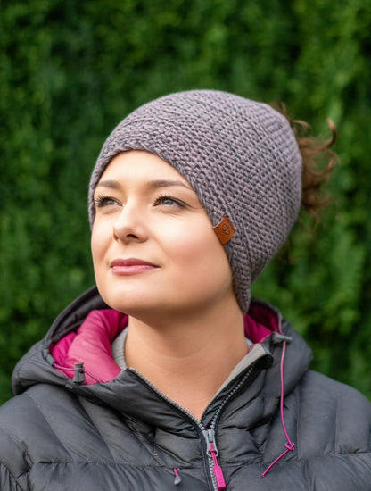 Satin-Lined Ponytail Beanie