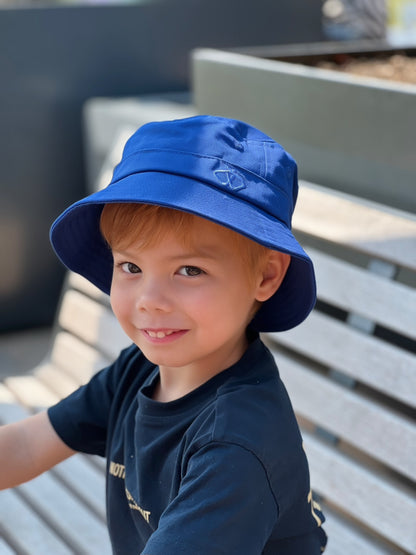 Satin-Lined Kids Blue Bucket Hat
