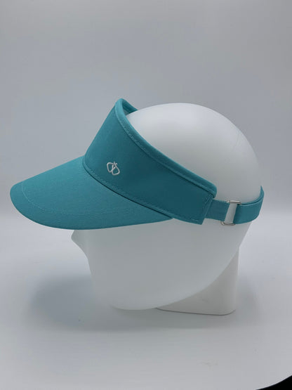 Satin-Lined Teal Blue Sun Visor