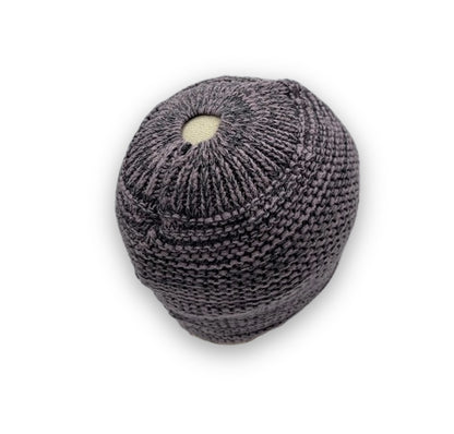 Satin-Lined Ponytail Beanie
