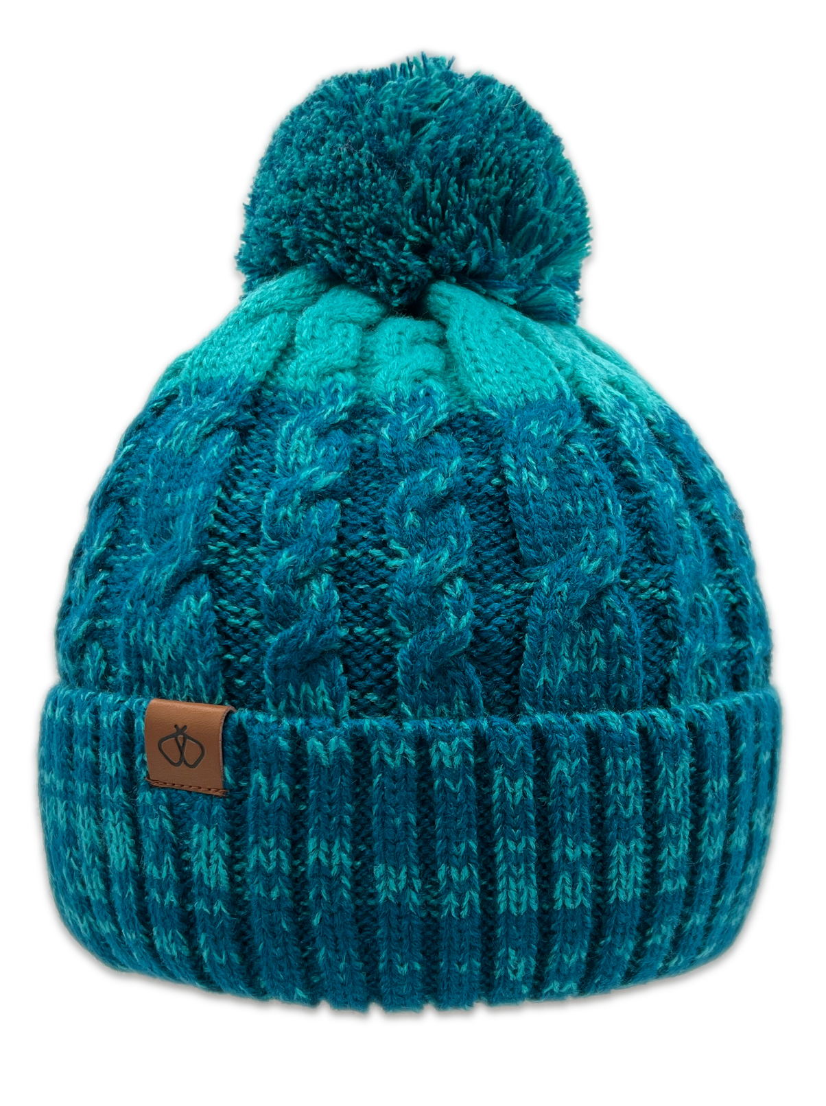 Satin-Lined Children's Blue and Blue Bobble Hat