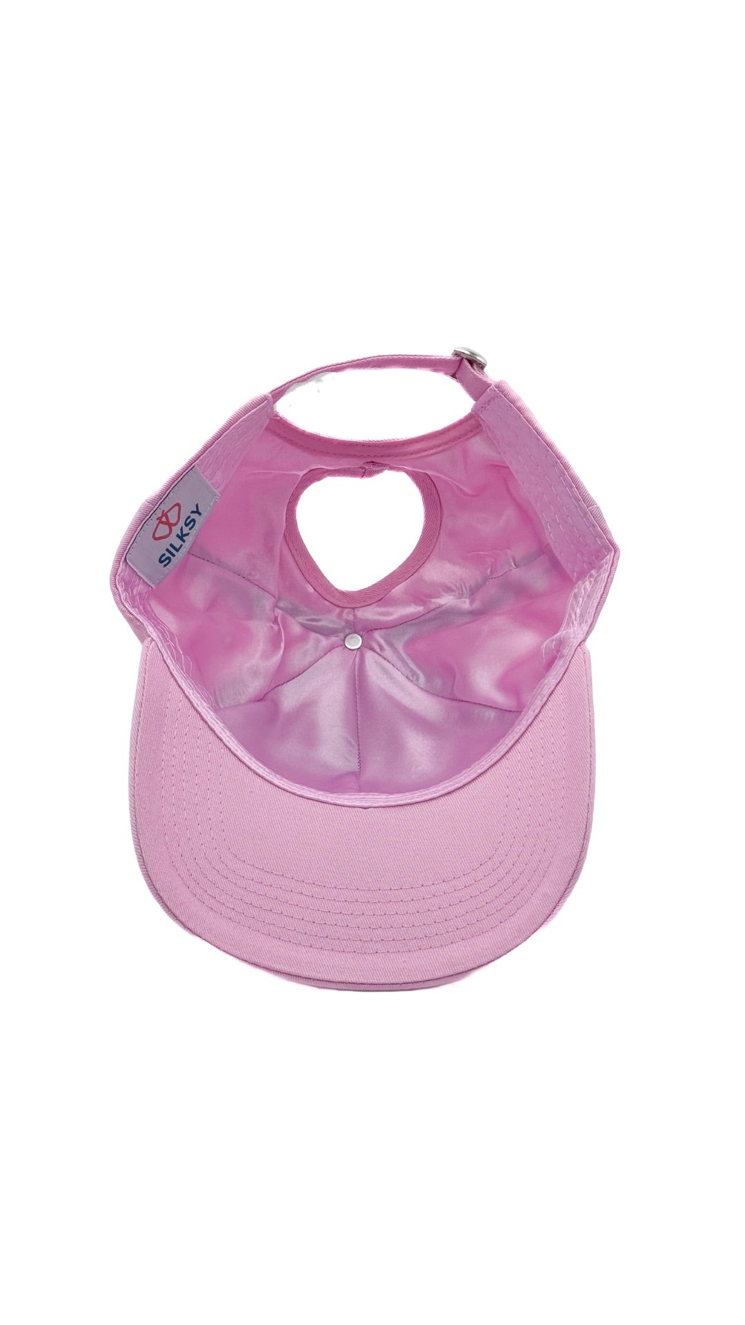 Satin-Lined Dusty Pink Ponytail Cap